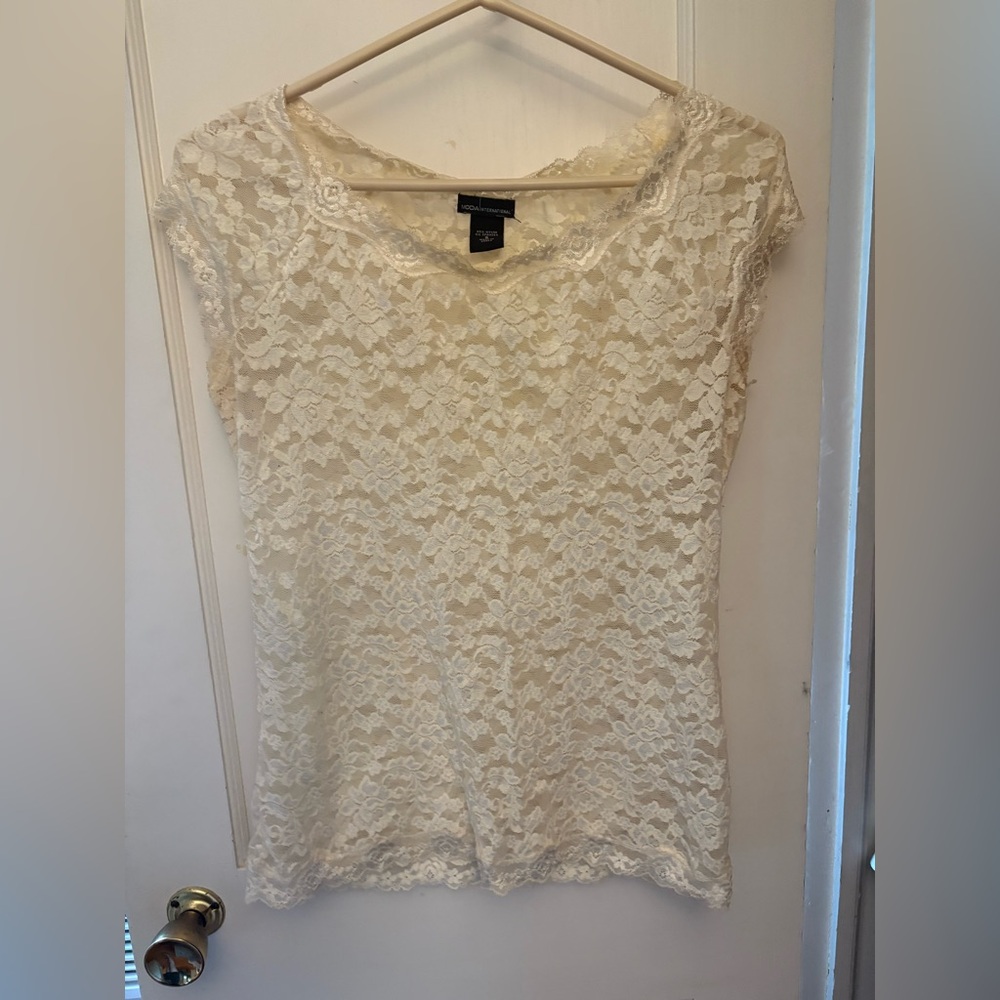 Moda International Lace Blouse - Cream